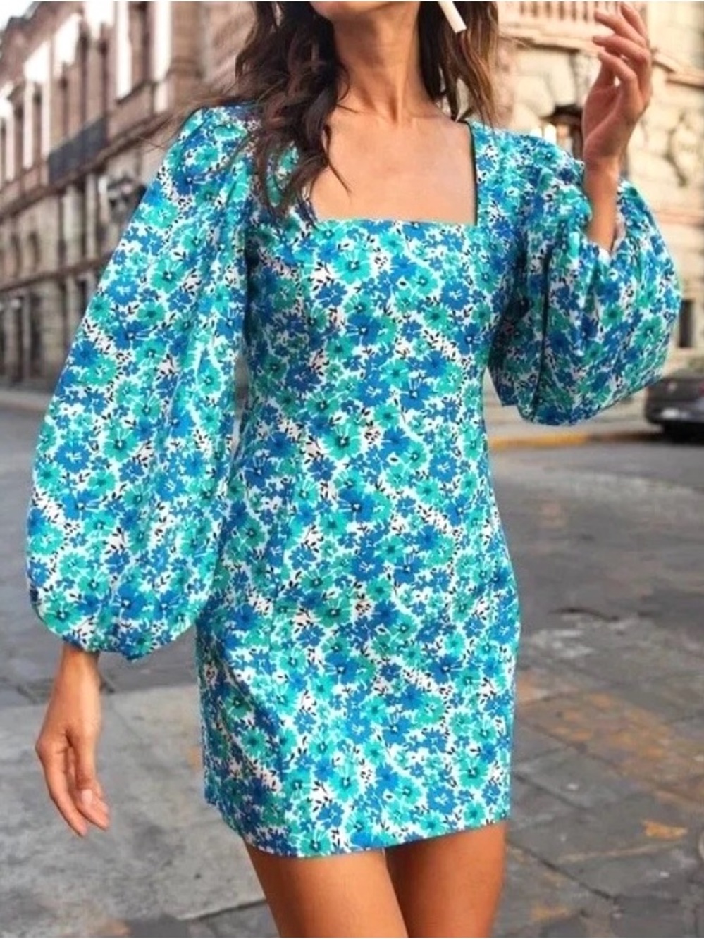 EUC Yumi Kim Audrina Bubble Sleeve Dress Groovy Seaside Floral Size 2 Rtl. $198